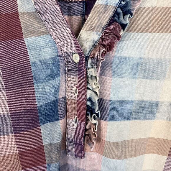 Anthropologie Isabella Sinclair Women's Size XS Top Shirt Blouse Pink Blue​​​​ - Picture 4 of 7